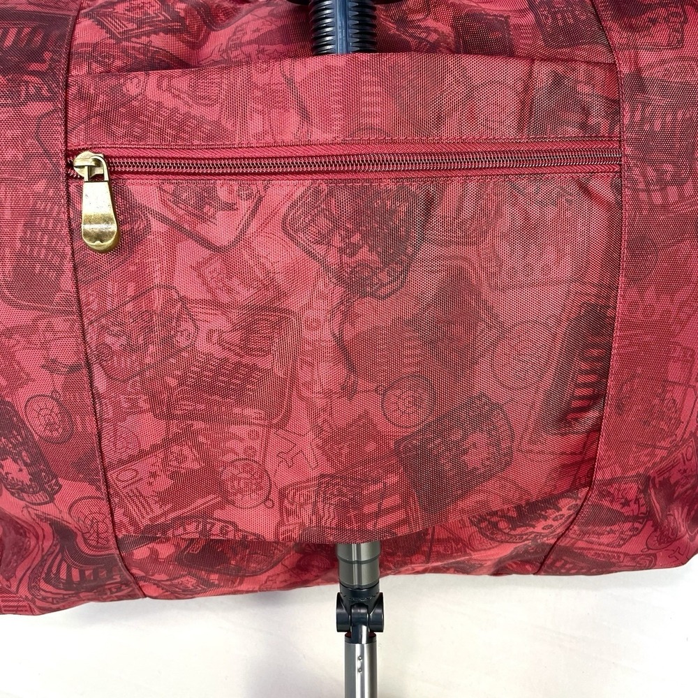 Samantha Brown Red Travel Weekender Tote Bag Carry On Places Print 23" - Picture 7 of 12